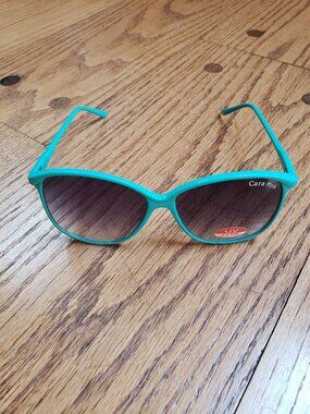Vintage Cara Mia Sunglasses OS Teal Turquoise Plastic Gradient UV Lens